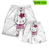 Hollokitty Cartoon Cat Shorts Calças casuais masculinas e femininas Férias de verão Calças de praia Fonte fabricantes