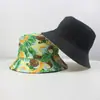 Sombrero de pescador con estampado digital de frutas de dibujos animados para hombres y mujeres, sombrero tipo cubo para proteger del sol, sombrero versátil para exteriores de protección solar de verano