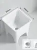 Fregadero para Mopas Pileta para Mopas de Cerámica Tubería de Drenaje de Acero Inoxidable Balcón Baño Lavadero Doméstico para Mopas Barato
