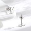 Pendientes sencillos de plata s925, recién llegados, de plata lisa, a la moda, combinables con todo, hechos a mano, con bonitos pendientes de conejo de dibujos animados de Corea.