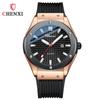 Reloj de cuarzo Dawn para hombre, nuevo, de moda, con calendario, resistente al agua, con remaches y cinta de silicona. Fabricado en fábrica en vivo.
