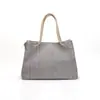 Bolsa de Ombro de Linho Nova Outono 2026 Feminina Grande Capacidade Cor Sólida Personalizada Moda Casual Bolsa Tote Portátil