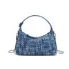 Bolso Versátil de Estilo Fresco y de Moda, Bolso para Lonchera, Bolso Cruzado de Hombro Versátil Casual, Bolso para Mujer con Textura de Mezclilla de Moda