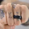 Anillo de titanio y acero inoxidable de estilo retro europeo y americano, nuevo, transfronterizo, con inscripciones de huesos oraculares pulidos y grabados por corrosión, anillo de moda