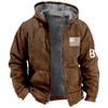 Sudadera con capucha con estampado de bandera estadounidense transfronteriza europea y americana-1 Impresión digital 3D Chaqueta de algodón con forro gris