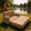 Tela de Camping para Exteriores Sofá Inflable de Doble Capa Festival de Música Cojín Inflable Doble Hogar Sillón Reclinable Plegable Perezoso