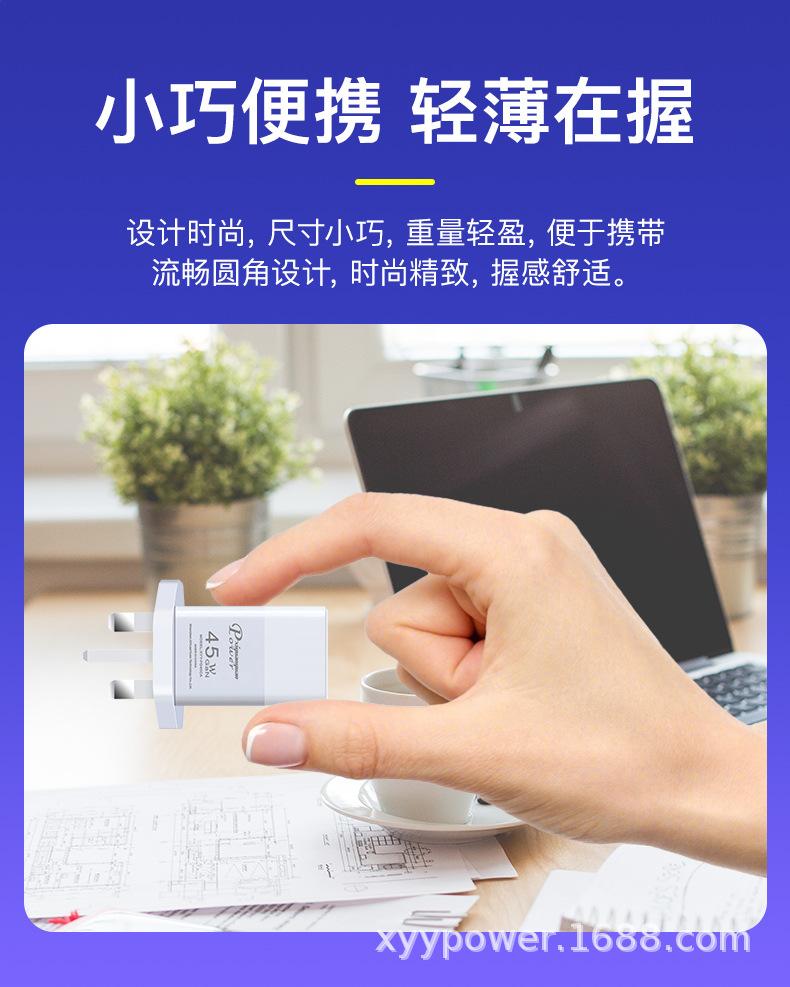 氮化镓PD45W智能独立C25W+A18W英规