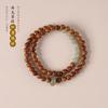 Pulsera de Anillo Doble Corredizo de Sándalo Barbie Sándalo Laoshan Qingshan Dai y Tian Yu Chica Fresca Literaria y Artística Pulsera de Diseño Retro
