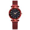 Celebridad de Internet Cielo Estrellado Digital Cara Superficie Luminosa Cuarzo Reloj Perezoso Imán Imán Correa Milanesa Reloj Estudiante