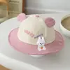 Sombrero de Pescador de Pana para Niños al por Mayor Estilo Coreano Lindo Sombrero de Dibujos Animados Modelo Nuevo de Primavera y Otoño Sombrero de Cubo para Niños y Niñas Transfronterizo