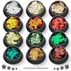 Explosões Amazon glitter em pó com lantejoulas Super Flash gradiente trevo de quatro folhas 4mm manicure diy Kit de gotas de cola para esmalte