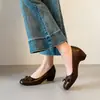 Zapatos Mary Jane de Tacón Alto Estilo Francés Retro con Lazo, Tacón Grueso, Punta Cuadrada y Corte Bajo para Mujer 2026