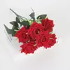 Nuevas 7 Canciones del Mar Manojos de Cuernos de Rosa Decoración Romántica de Paisaje para Bodas en Casa Flores Artificiales Al por Mayor