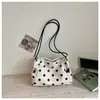Bolso de Hombro de Lunares Estilo Coreano Sencillo y Relajado para Mujer 2026 Verano Nuevo Bolso de Gran Capacidad Bolso Tote para Viajes