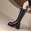 2023 de Moda Diseño Coreano Nicho Otoño e Invierno Nuevas Botas de Caballero Negras con Cordones Delanteros Botas Largas para Mujer Retro