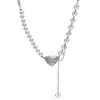 @Procesando Artículo: Collar de Perlas en Forma de Corazón con Diseño Único, Accesorio de Estilo Hip-Hop Cool Minimalista de Moda para Mujeres