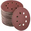 Disco Lixa Lixa 5 Polegadas 8 Furos Vermelho Areia Flocagem Polimento a Seco Verso Autoadesivo Veludo 125mm Folha de Lixa Lixa