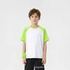Camisetas Esportivas Frescas de Manga Curta Estilo Coreano de Verão para Crianças, Tops Coloridos de Secagem Rápida para Meninas ao Ar Livre, Camisetas para Meninos Venda por Atacado