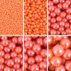 Perlas de azúcar decorativas para pastel de celebridades en línea de la serie temática naranja, 500 g, perlas de azúcar naranja, grandes y pequeñas, para hornear, envío gratuito