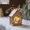 Decorações de Natal Personalizadas para Venda por Atacado Displays de Loja Enfeites Pendurados Cabanas de Madeira Iluminadas Casas de Madeira Madeira Maciça