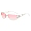 Gafas de Sol Sin Marco Tendencia Retro Alta Calidad Textura Gafas de Sol Celebridad de Internet Alta Protección UV Gafas de Sol con Armazón de Metal