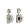 Brincos Exagerados Transfronteiriços Europeus e Americanos Recém-chegados com Diamante Pérola Flor Borla Brincos de Luxo Leve High-end Versáteis para Mulheres