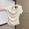 150 Camiseta Petite de Manga Corta Off-Shoulder 'Pure Desire' para Mujer, Estilo Delgado de Verano, Off-Shoulder, Adelgazante, Top Corto 'Hot Girl'
