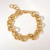 Cadena Cubana Hip-Hop Europea y Americana de Acero Inoxidable Retro Pulsera Personalizada Nicho Hombres y Mujeres Chapado en Oro Accesorios de Joyería Venta al por Mayor