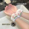 Pulsera para lavado facial de conejo, caricatura para lavado, puño antigoteo y antihumedad, pulsera linda, pulsera impermeable, banda para el cabello absorbente
