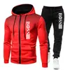 Ropa Deportiva con Capucha y Cremallera para Hombre, Traje de Sudoración Casual de Marca Tendencia con Estampado, Nuevo para Otoño e Invierno 2025, Transfronterizo