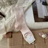 Calcetines de Malla con Lunares de Copo de Nieve Songmu para Mujer, Calcetines de Media Pantorrilla, Calcetines de Algodón con Volantes de Encaje para Primavera y Verano, Estilo Coreano Ins