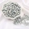 3-8mm ABS Furo Reto Pérolas de Imitação Redondas Contas Artesanais DIY Pulseira Colar Materiais para Miçangas Acessórios de Vestuário