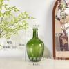Atacado vidro boca pequena grande barriga vaso cavalo bêbado vaso de madeira pendurado relógio verde planta flor arranjo dispositivo sala de estar ornamentos recipiente hidropônico