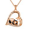 Cross-border AliExpress novo colar atacado em forma de coração strass pingente liga pintura óleo tesouro nacional colar panda para mulheres