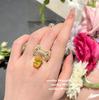 Collar con Lazo de Piedra Turmalina Canaria Mariposa Helada Chapado en Oro de 18K Pendientes de Mariposa Amarillo Crepúsculo Zirconia