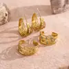 Pendientes Vintage Huecos Versátiles Estilo Francés para Mujer, Lujo Ligero Multicapa Incrustados con Diamantes Diseño de Forma de C de Alta Gama, Pendientes de Moda Versátiles