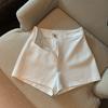 Traje Faltante de Medio Cuerpo 2024 Shorts de Pierna Ancha Nuevo Ins Cintura Alta Slim Pequeño Línea A Pantalones Casuales Ropa de Mujer