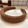 Diadema tejida texturizada de ala ancha, pinza para el cabello, otoño e invierno 2022 nueva, versátil, parte superior alta del cráneo, diadema de esponja para presionar el cabello