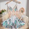 Traje de Banho Feminino Transfronteiriço Europeu e Americano Maiô Floral Maiô Sexy Biquíni de Amarrar Laço Estampado