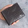 Nueva cartera para hombre, cartera corta para hombre, cartera juvenil de moda a cuadros, cartera horizontal suave, cartera multitarjeta de gran capacidad.