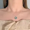 Collar de Mariposa de Plata de Ley S925 Aquamarina Versátil Diario para Mujer, No se Desvanece, Nicho, Gama Alta, Cadena para Clavícula de Lujo Accesible Nuevo