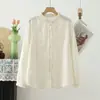 Colección Otoño 2026 Estilo Japonés Mori Girl Bordado Jacquard 3D Cárdigan de Manga Larga Camisa Top para Mujer Venta al por Mayor