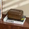 Nova Caixa de Lenços Estilo Chinês Estilo Retrô Imitação de Madeira para Sala de Estar Doméstica Caixa de Lenços para Desktop Enfeites Criativos Caixa de Guardanapos