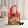 Atacado bolsa de presente transfronteiriça Natal bolsa tote não tecida fabricantes logotipo impresso sacola de compras presente vermelho