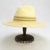 Estilo europeo y americano moda sombrero Panamá costura de raya dorada sombrero plano primavera y verano protector solar sombrero de paja fabricantes
