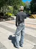 Camiseta de Manga Larga con Estampado de Raya Cuadros Retro Americano para Hombre Primavera Otoño Estilo Callejero Fresca Hombro Normal Manga Larga para Pareja Venta al por Mayor Directa de Fábrica