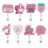 Producto popular transfronterizo: Porta credencial acrílico con brillantina divertido, Porta gafete retráctil, Porta identificación de fácil extracción, Regalo práctico
