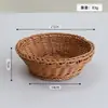 Cesta de lanches para sala de estar estilo japonês de rattan sintético, cesta de armazenamento, cesta de armazenamento de ovos para cozinha, cesta de frutas, cesta de pão, bandeja de lanches e frutas