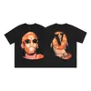 VLONE FOG Trendy Brand Big V Mother Logo Cherry Blossom Manga curta Esboço Bordado Lip Print Graffiti Print Camiseta
