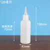 Al por mayor en stock 50ml 100ml HDPE botella blanca de apretar con boquilla puntiaguda botellas de plástico botellas dispensadoras botellas de plástico vacías